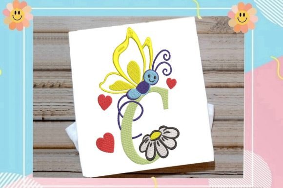 Butterfly C Letter Monogram