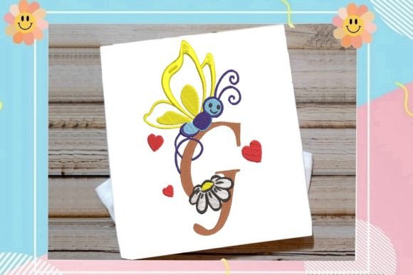 Butterfly G Letter Monogram