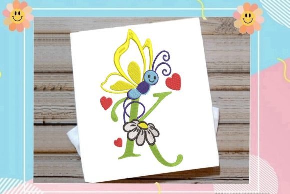 Butterfly K Letter Monogram