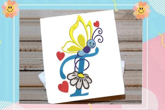 Butterfly T Letter Monogram