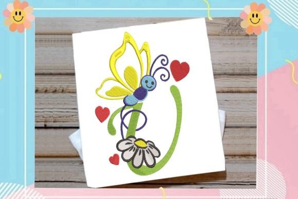 Butterfly U Letter Monogram