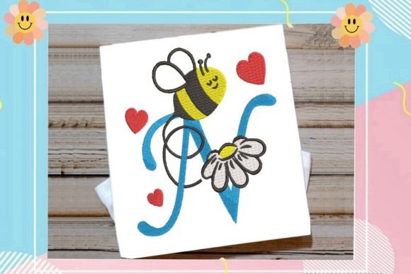 Cute Bee N Letter Monogram