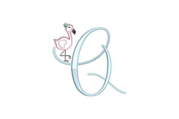 Flamingo Alphabet Q