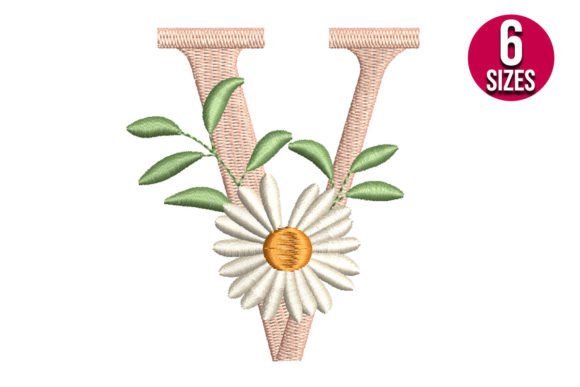 Floral Alphabet Letter V