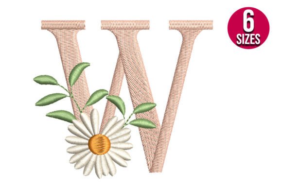 Floral Alphabet Letter W