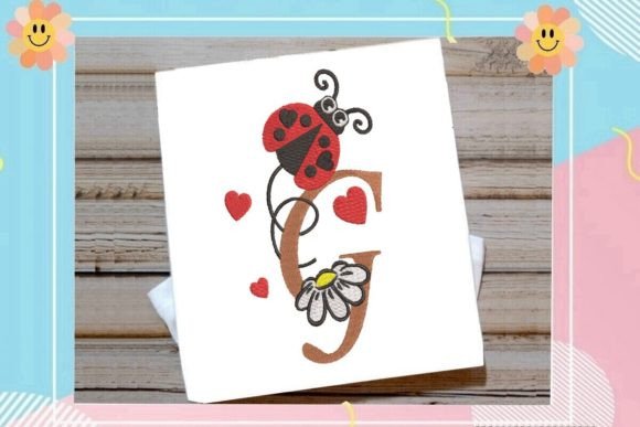 Ladybug G Letter Monogram