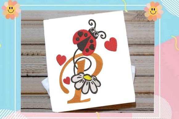 Ladybug P Letter Monogram