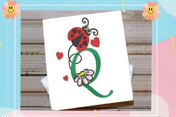 Ladybug Q Letter Monogram