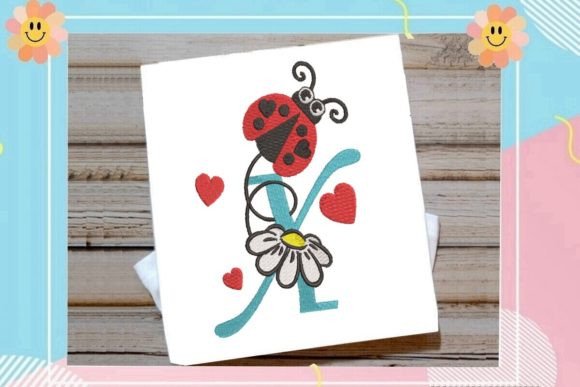 Ladybug X Letter Monogram