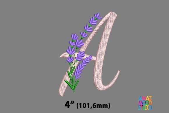 Letter A Floral Lavender Monogram