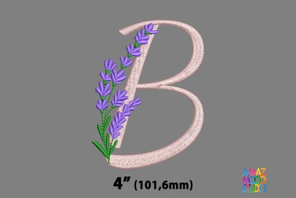 Letter B Floral Lavender Monogram