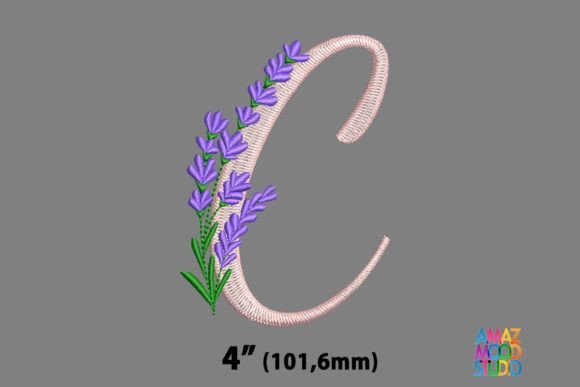 Letter C Floral Lavender Monogram