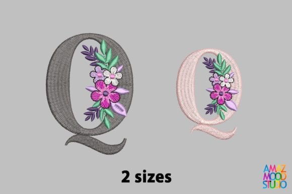 Letter Q Floral Monogram