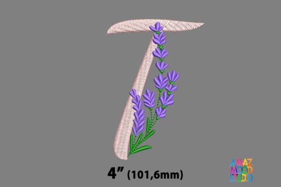 Letter T Floral Lavender Monogram