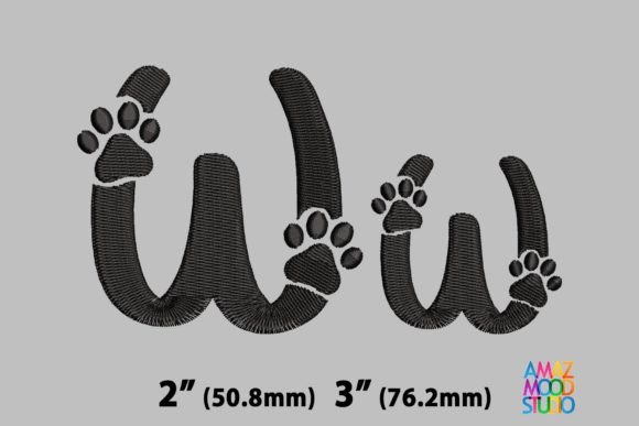 Letter W Paws Monogram