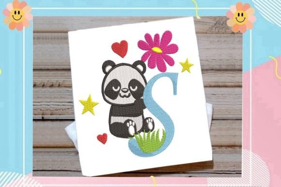 The Cute Panda Monogram S Letter